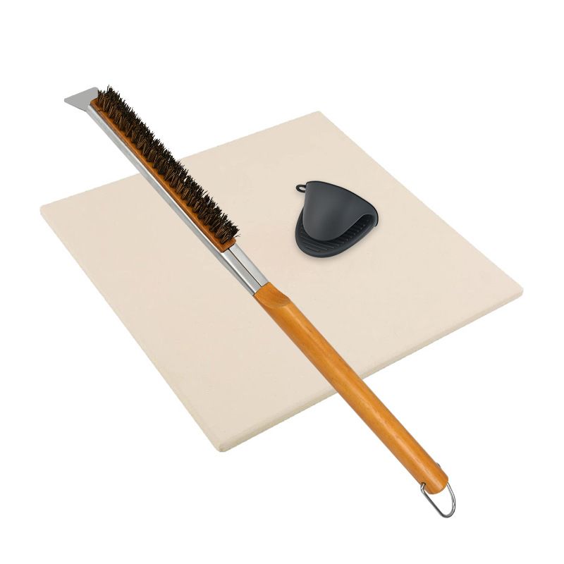 Pizza Oven Brush with Scraper Brass Bristles Pizza Brush for Pizza Oven 53.5cm — image 1