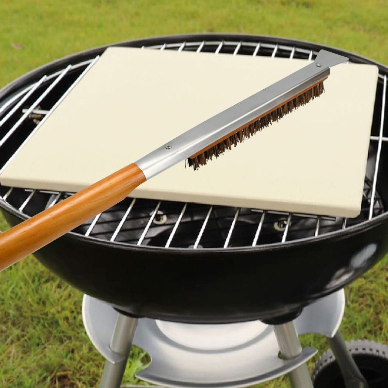 Pizza Oven Brush with Scraper Brass Bristles Pizza Brush for Pizza Oven 53.5cm view 2