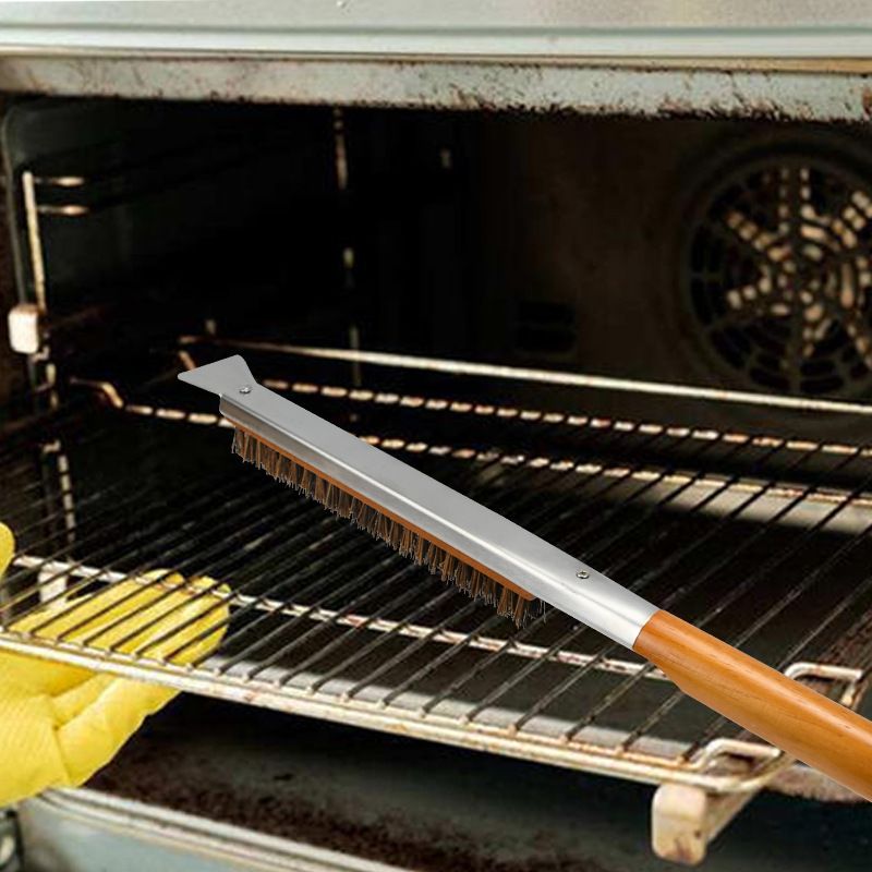 Pizza Oven Brush with Scraper Brass Bristles Pizza Brush for Pizza Oven 53.5cm view 3