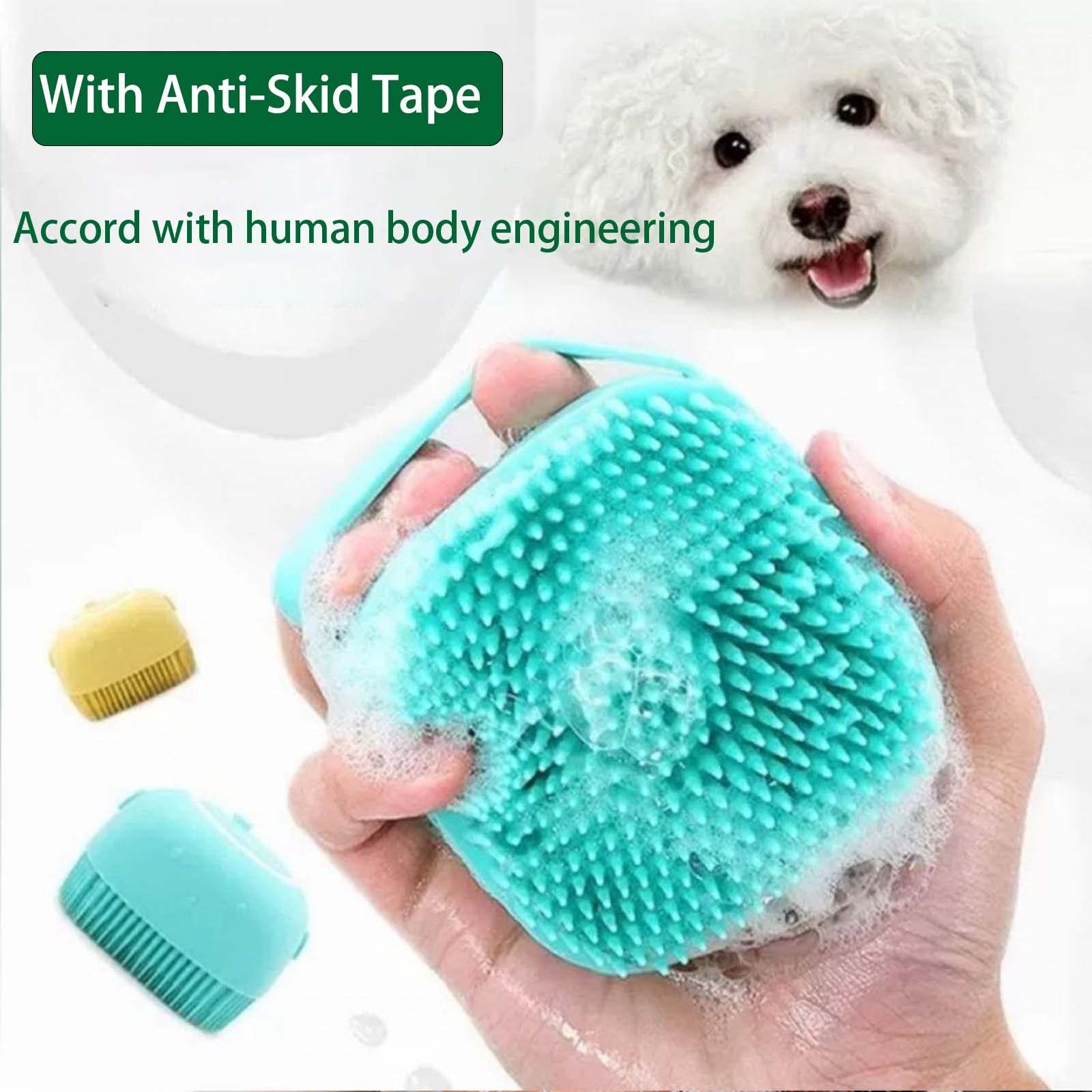 Dog Bath Brush, Dog Grooming Brush - Silicone Cat Shampoo Comb, Shampoo view 2