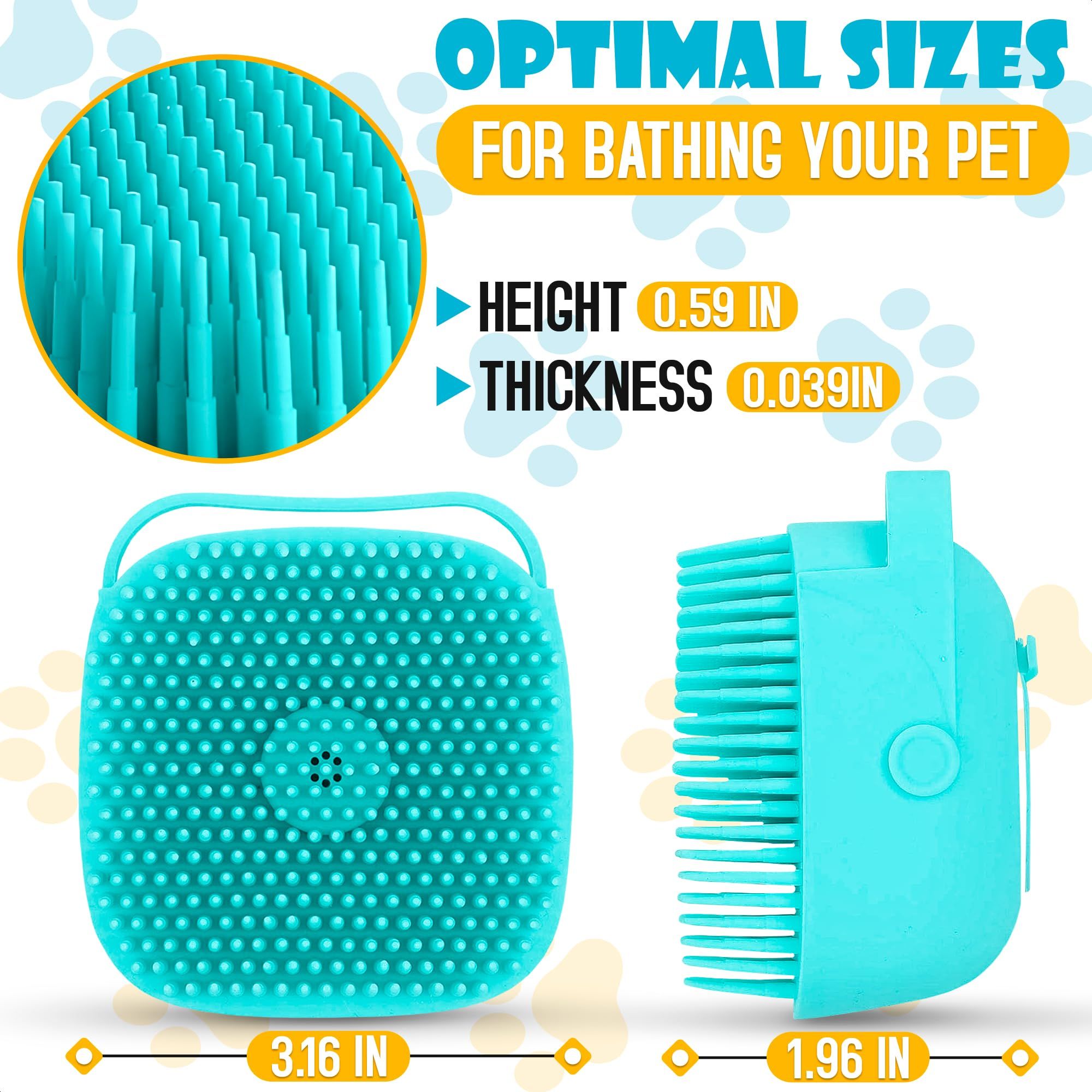 Dog Bath Brush, Dog Grooming Brush - Silicone Cat Shampoo Comb, Shampoo view 4