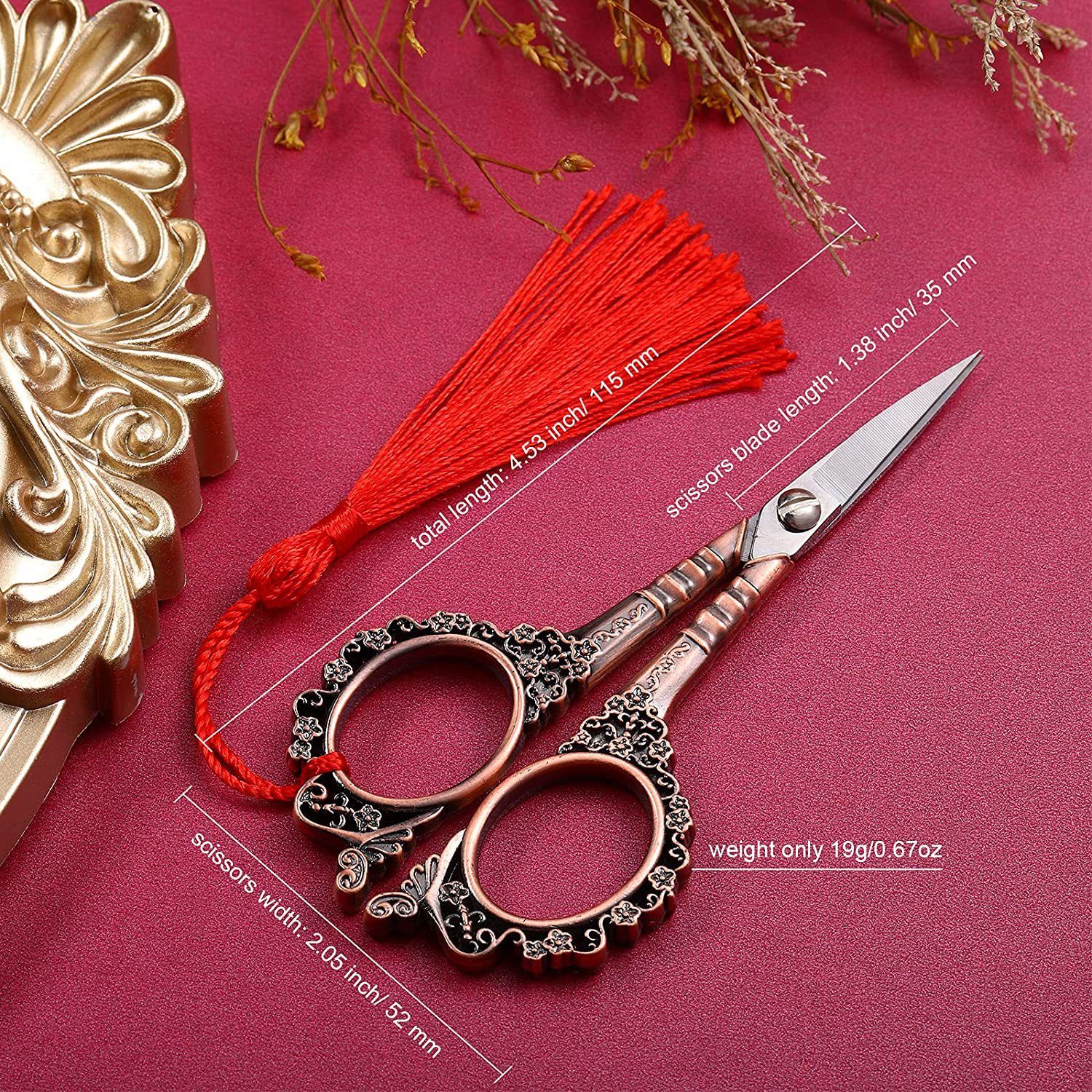 2PCS Plum Blossom Scissors Sewing Embroidery Cutting Fabric Craft Scissors view 5