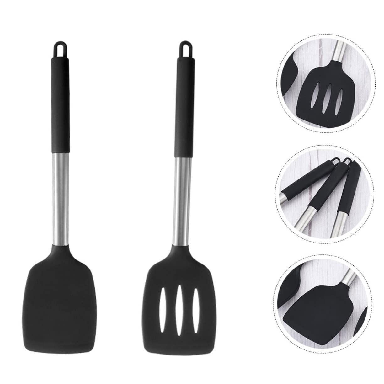 Scraper tools, 2 silicone spatulas, non stick spatulas, egg flipping spatulas view 5