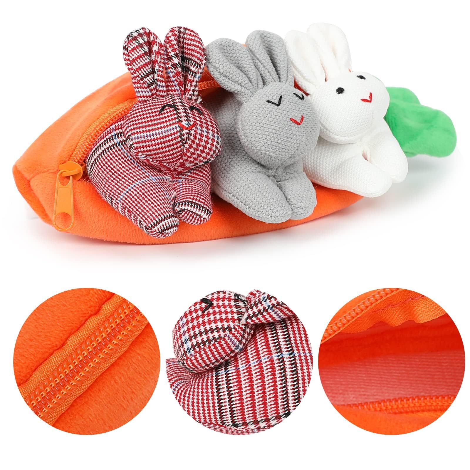 Carrot Bunny Plush Zip up Carrot Transformed into Little Rabbit Hidden Bunny view 2