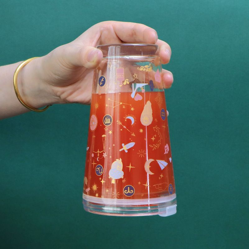 Lovely Clear Glass Tumblers with Lid and Straw view 4