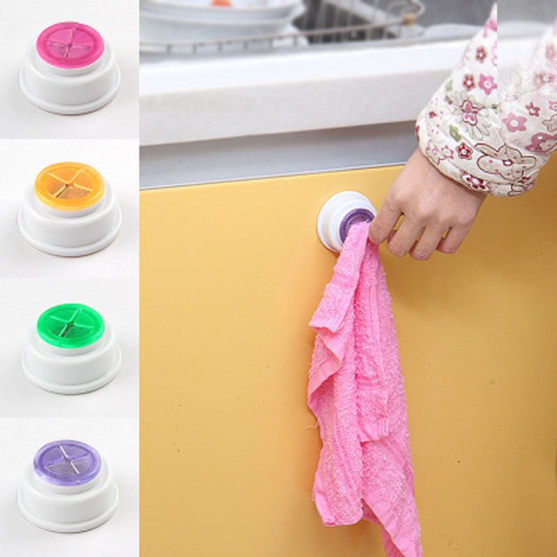 4pcs Towel Hooks Clip Hooks Round Towel Holder Self Adhesive Hook Towel Holder view 2