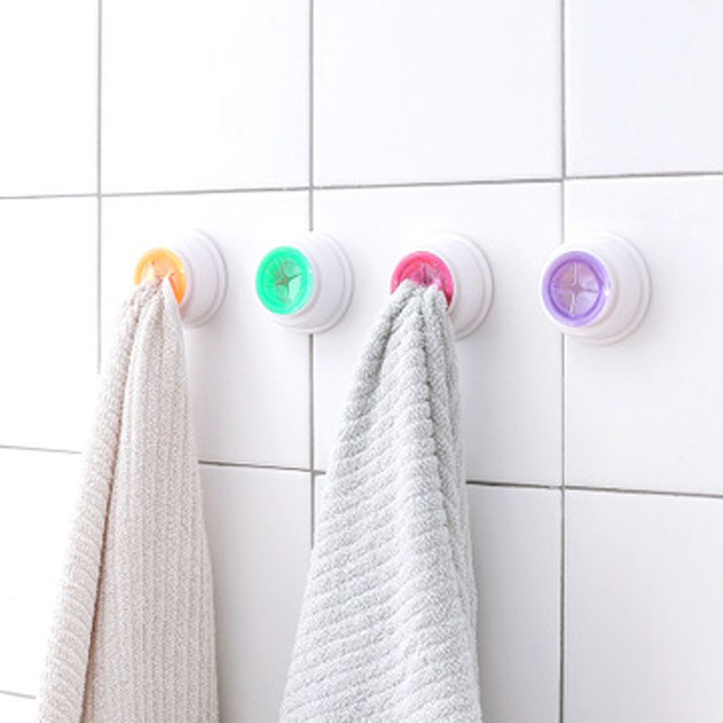 4pcs Towel Hooks Clip Hooks Round Towel Holder Self Adhesive Hook Towel Holder view 3
