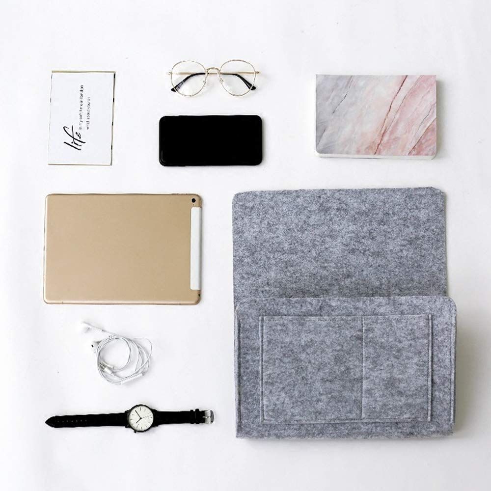 Gray Bedside , Hanging Storage Organizer for Phone, Tablet, Remotes, Magazine view 3