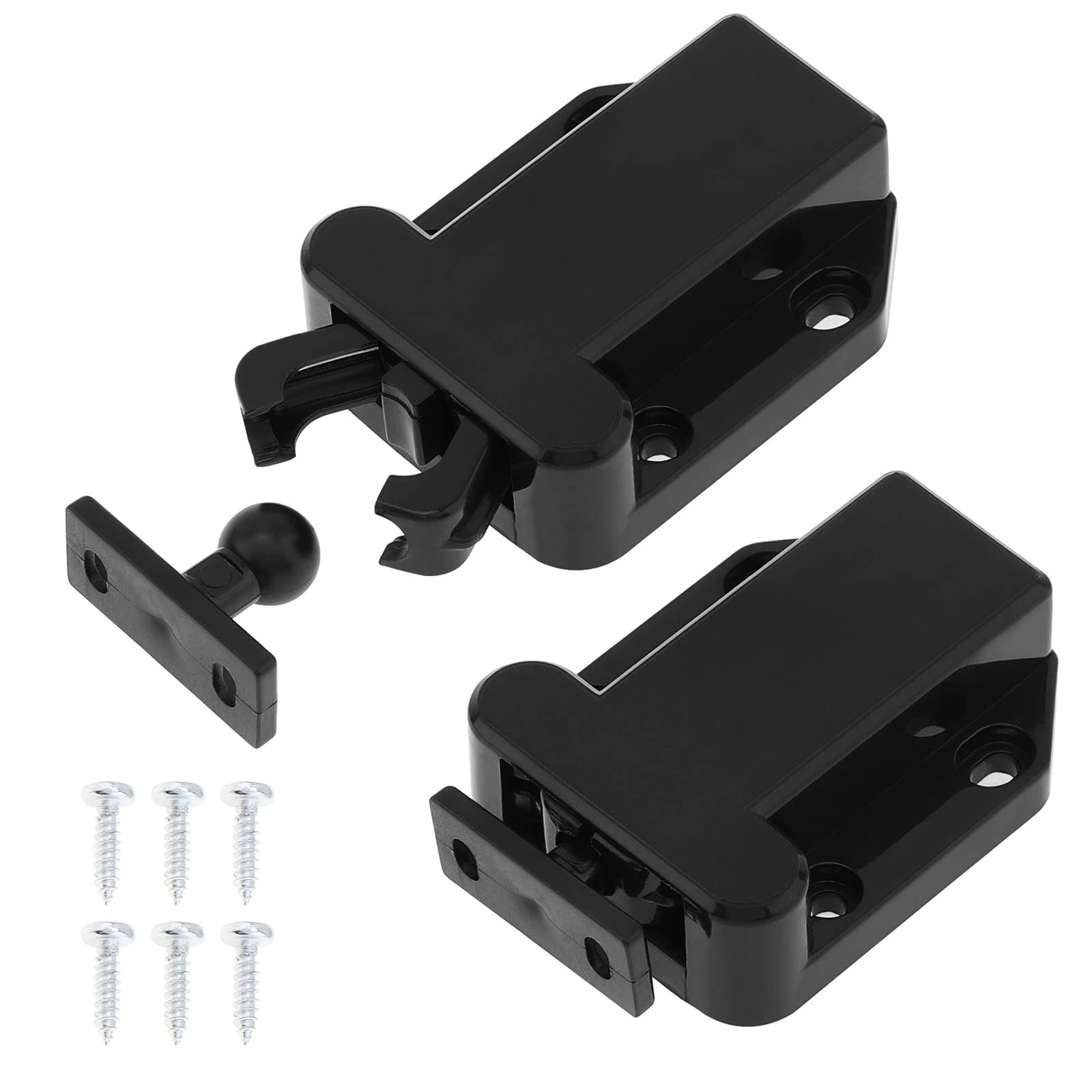 Cabinet Push Latch, 2 Pack Push to Open Catch Lock, Rebound Self-Locking — image 1