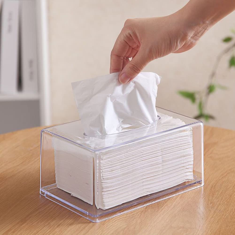 acrylic Tissue Box Holder with Cover Rectangular — image 1