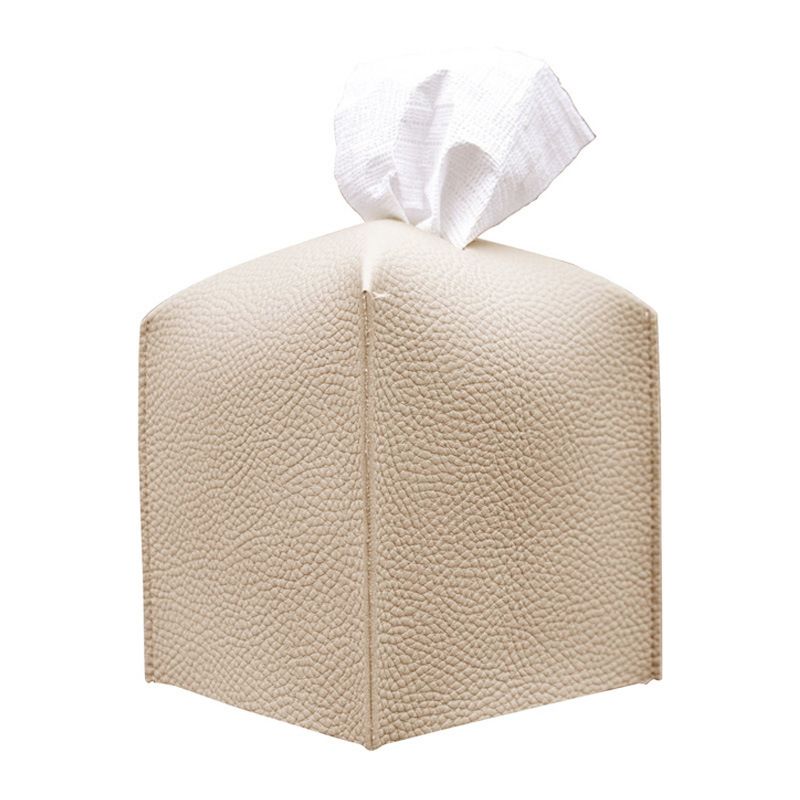 Tissue Box Cover, Refined Modern PU Leather Square Holder - Decorative view 2