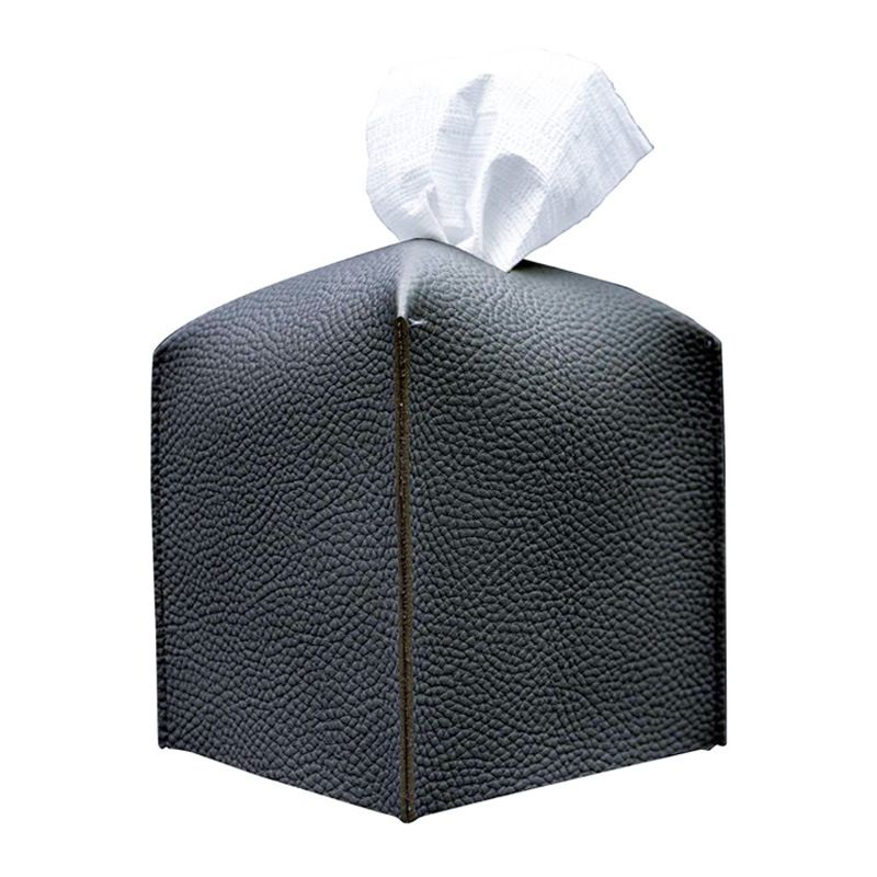 Tissue Box Cover, Refined Modern PU Leather Square Holder - Decorative view 3