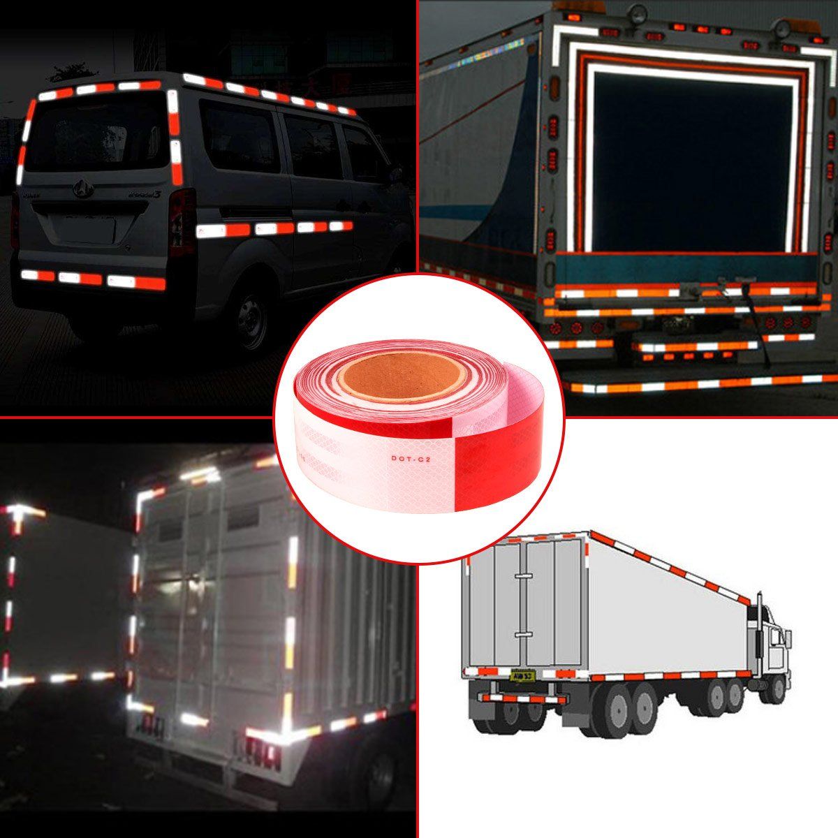Reflective Safety Tape, Retroreflective Sheeting Pattern Alternating White and view 4