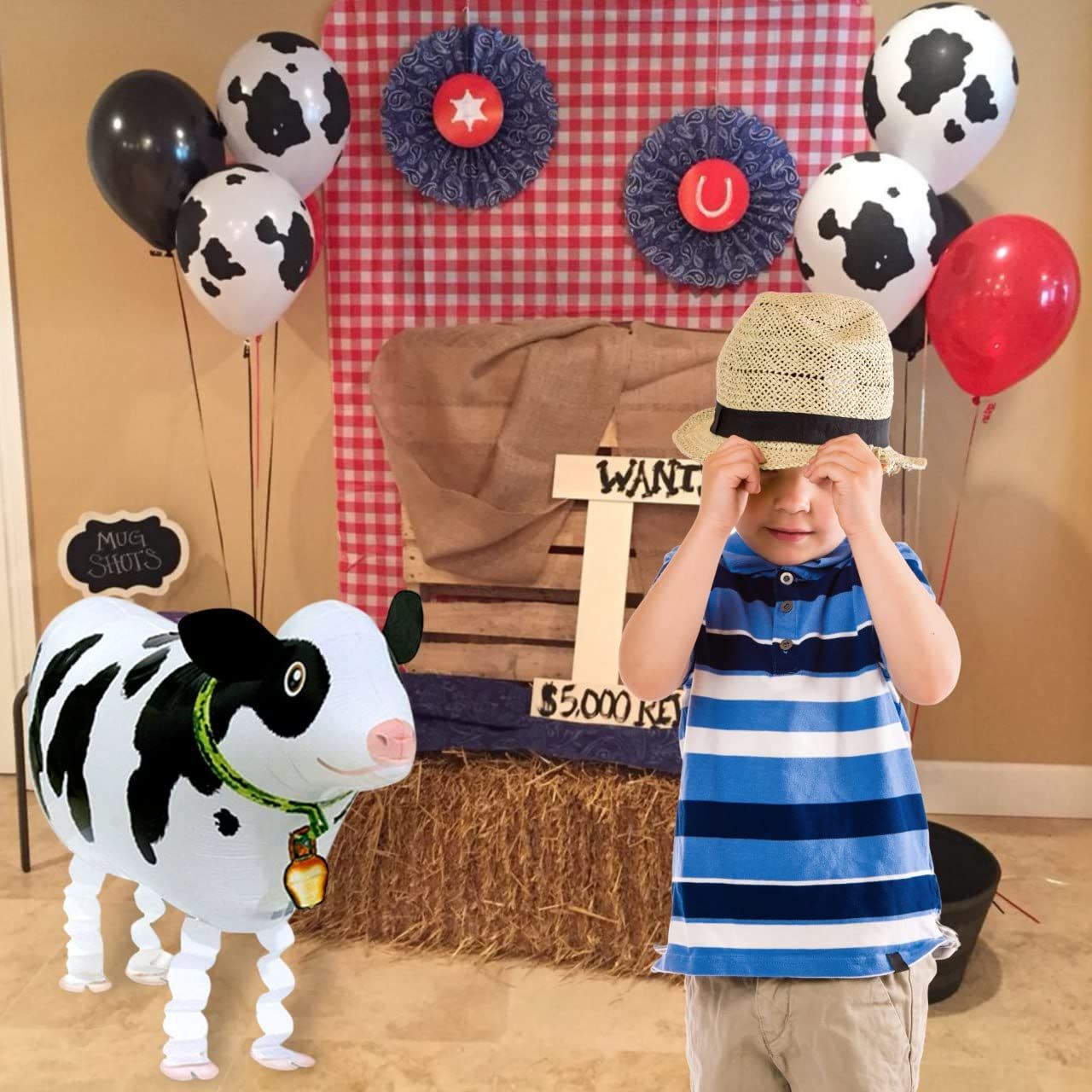 3PCS Cow Balloons Cow Party Favors Mylar Cow Balloon Birthday Decorations Cow view 3