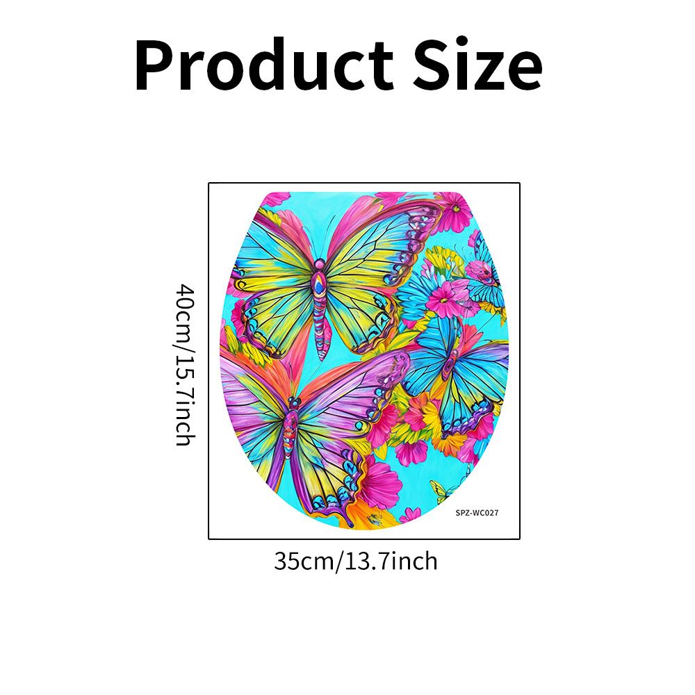 Flower Bathroom Toilet Cover Decal Sticker PVC Sticker Removable Self Adhesive view 5