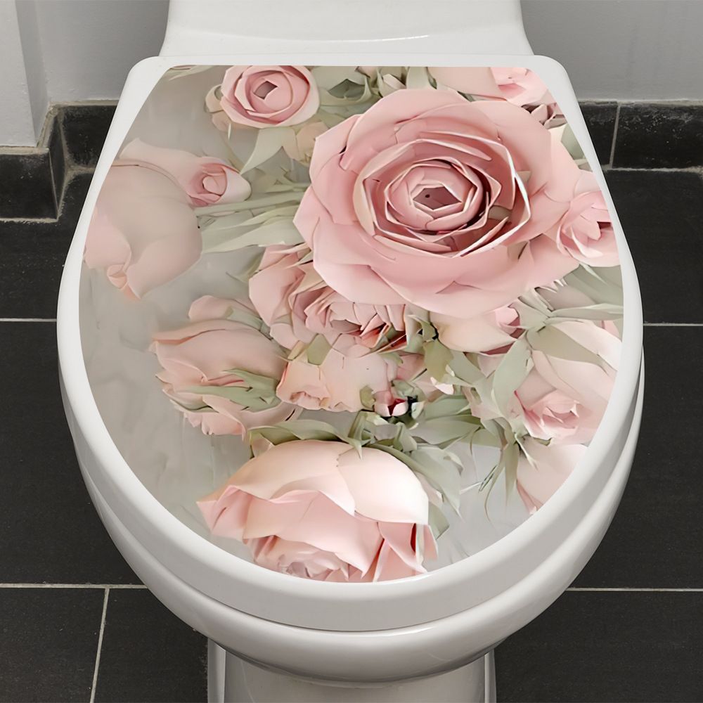 Sticker Toilet Stool Sticker WC Pedestal Pan Cover Sticker Home Decor Bathroom view 2