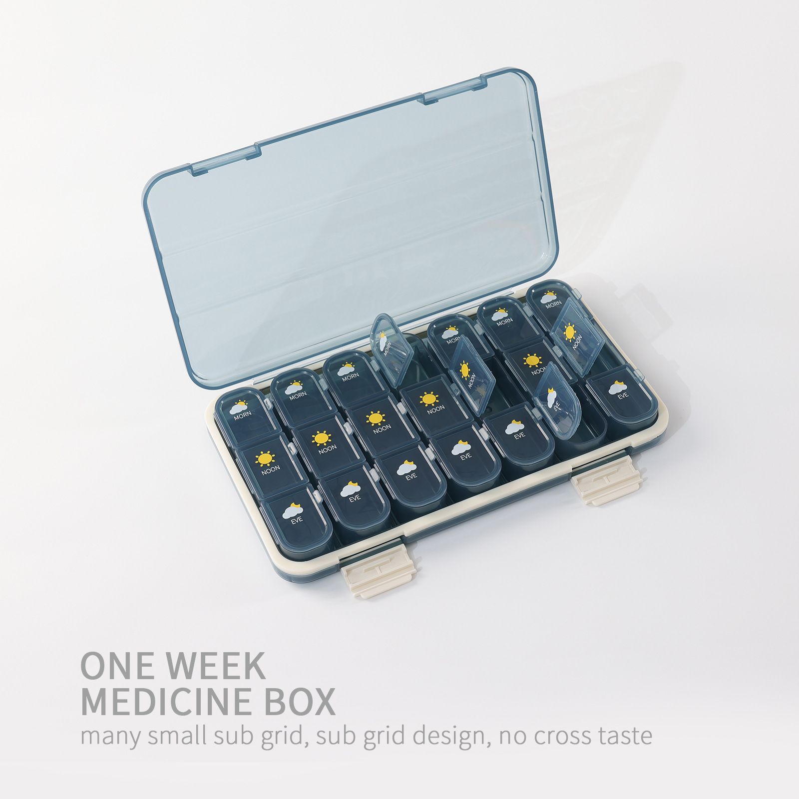 Pill Organizer 7 Days Pill Organizer，Portable Pills Box，Monthly Medicine view 3