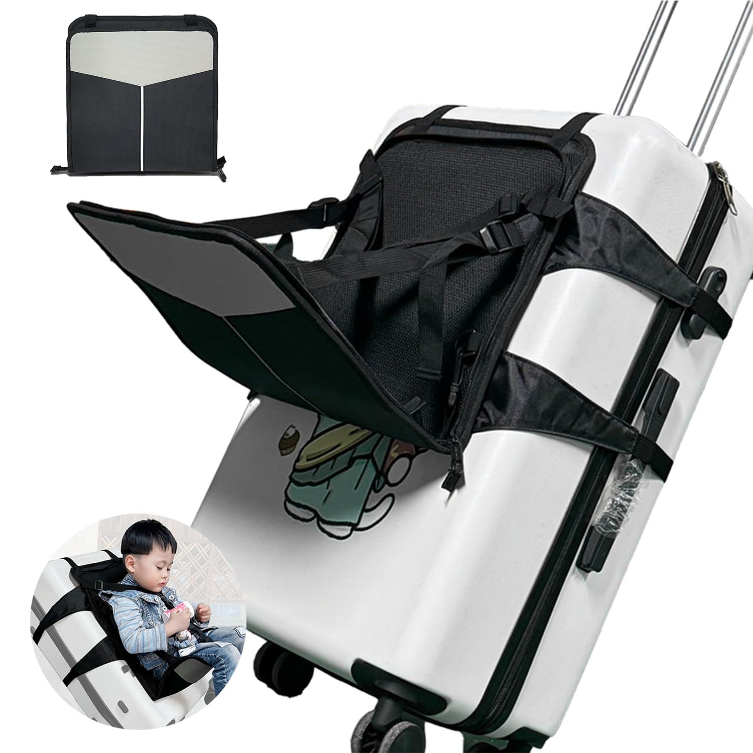 Travel Seat for Kids, Kids Travel Essentials Portable Ride on Luggage for view 2
