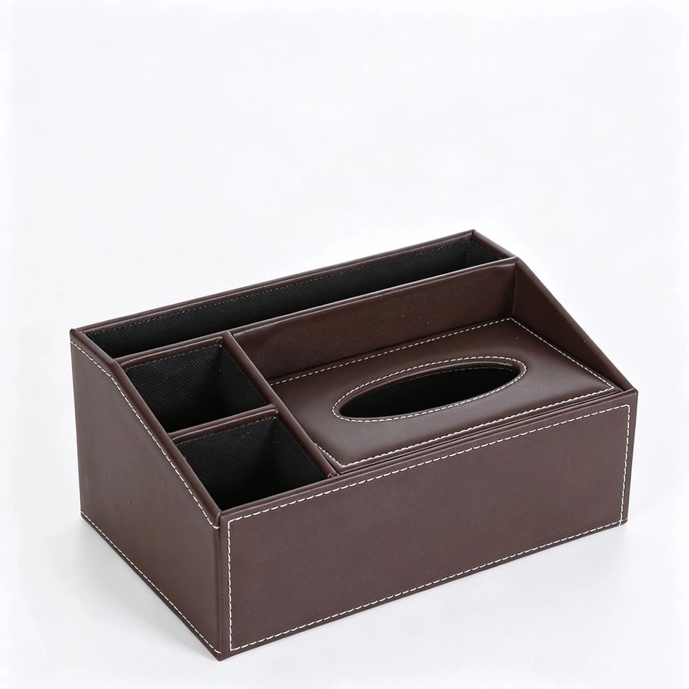 Leather Tissue Box, Rectangular Multifunction Remote Control and Phone