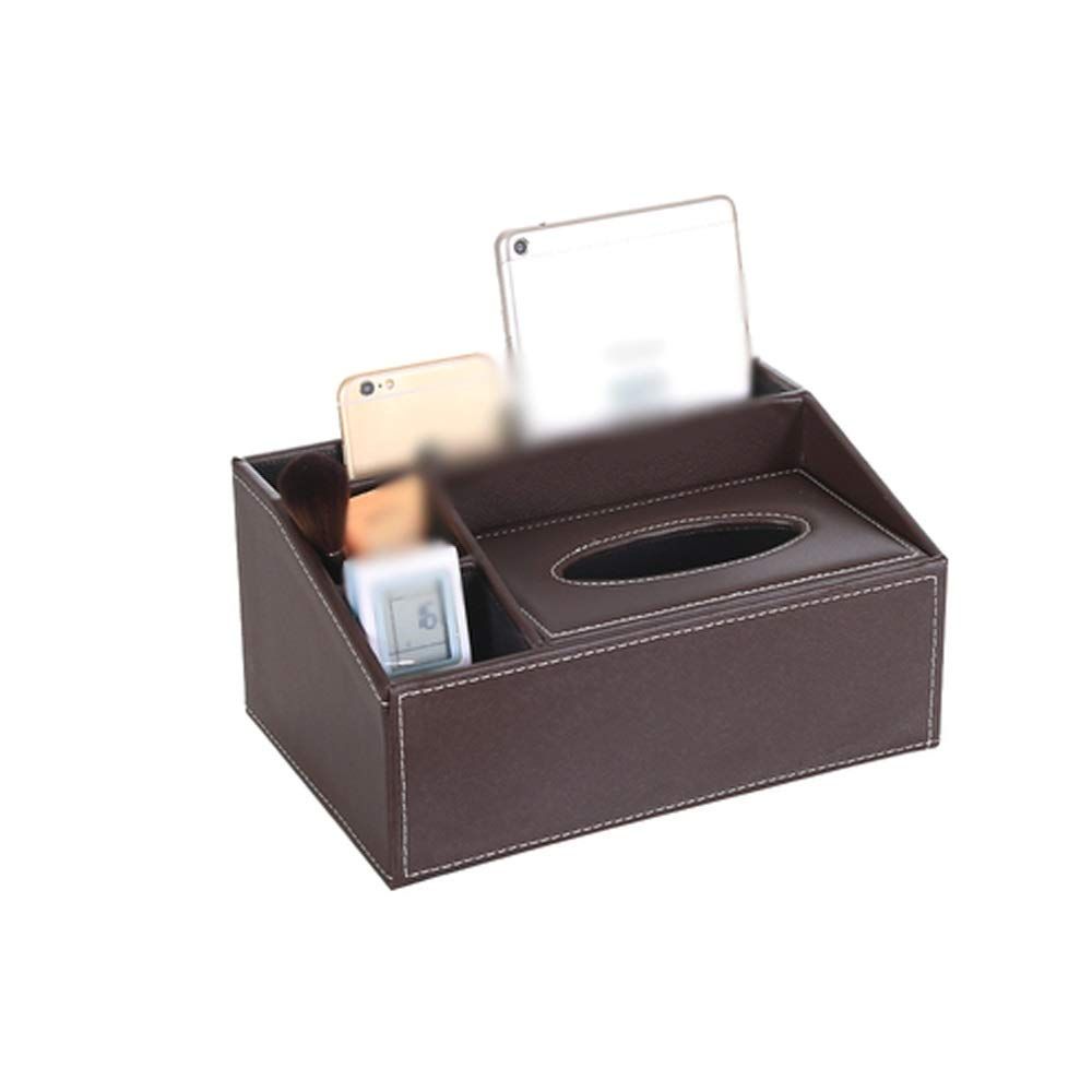 Leather Tissue Box, Rectangular Multifunction Remote Control and Phone view 2