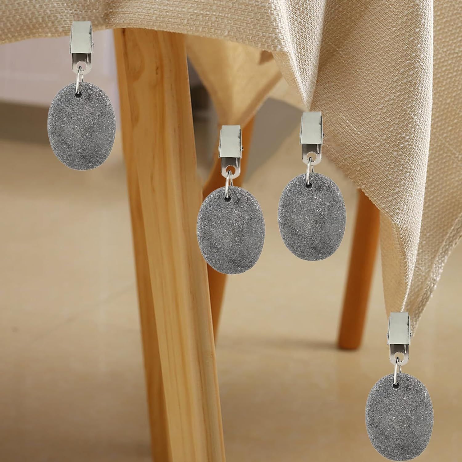 4Pcs Tablecloth Weights Tablecloth Pendant Stone Tablecloth Clip Compact view 5