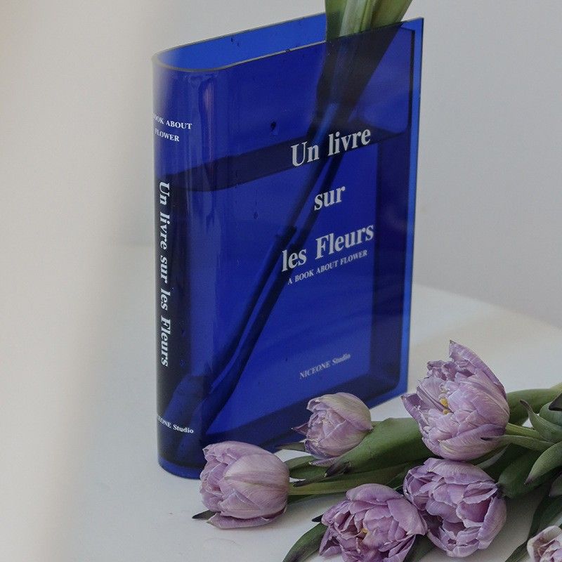 Clear Book Vase, Flower Vase for 2023 New Artistic & Modern Cultural Flavor view 4