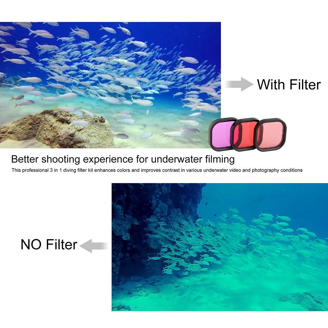 Underwater Camera Dive Filters for Protective Housing Lens Cover in Red view 5