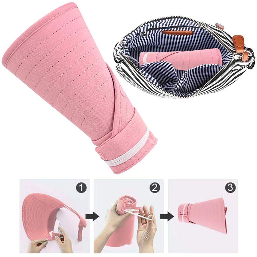Sun Hats for Women Wide Brim UV Protection Fishing Hats Foldable Ponytail view 4