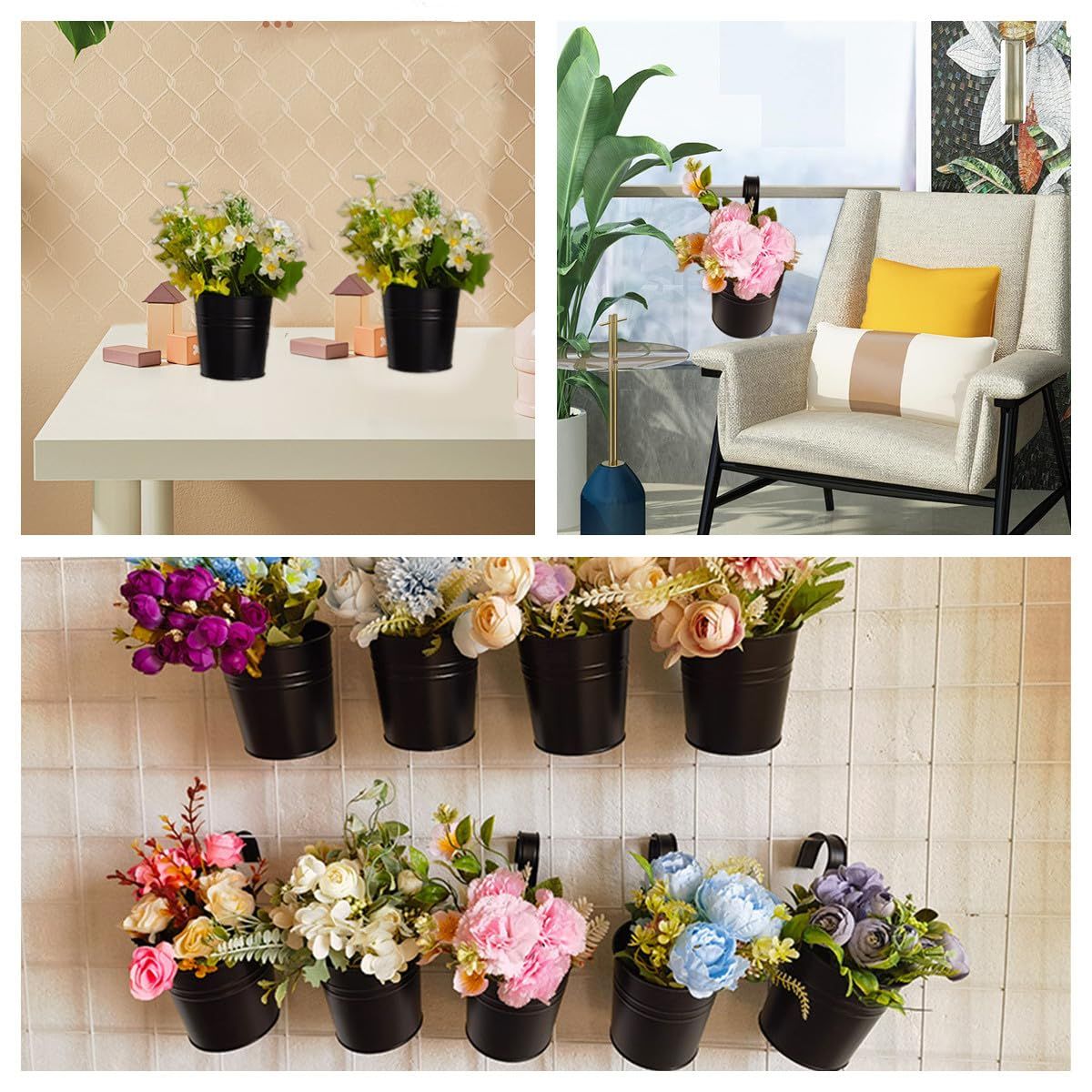Metal Iron Hanging Flower Pots view 2