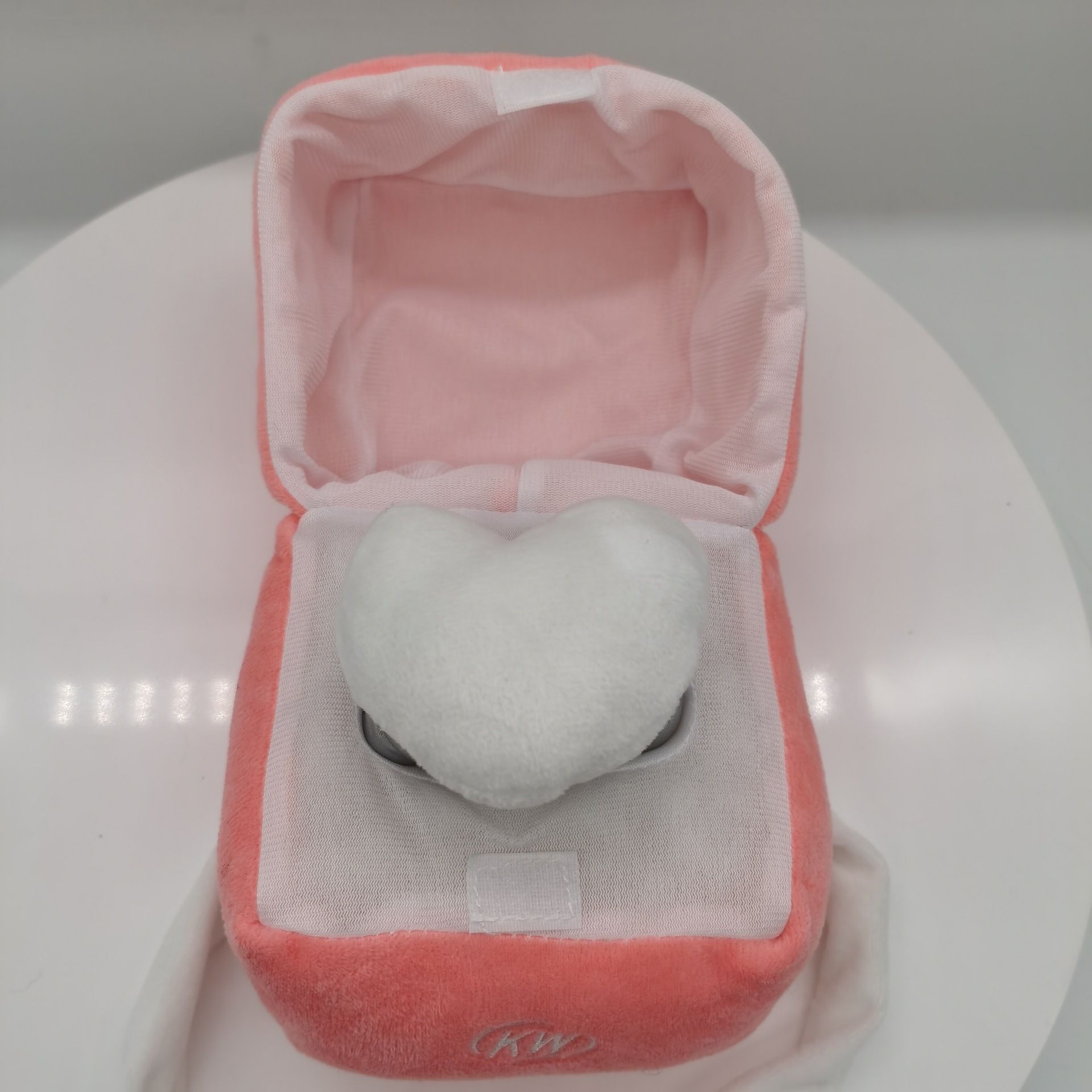 Pink Creative Ring Box Plush Toy - Love Ring Case Toy Stuffed Couple Oversized view 3