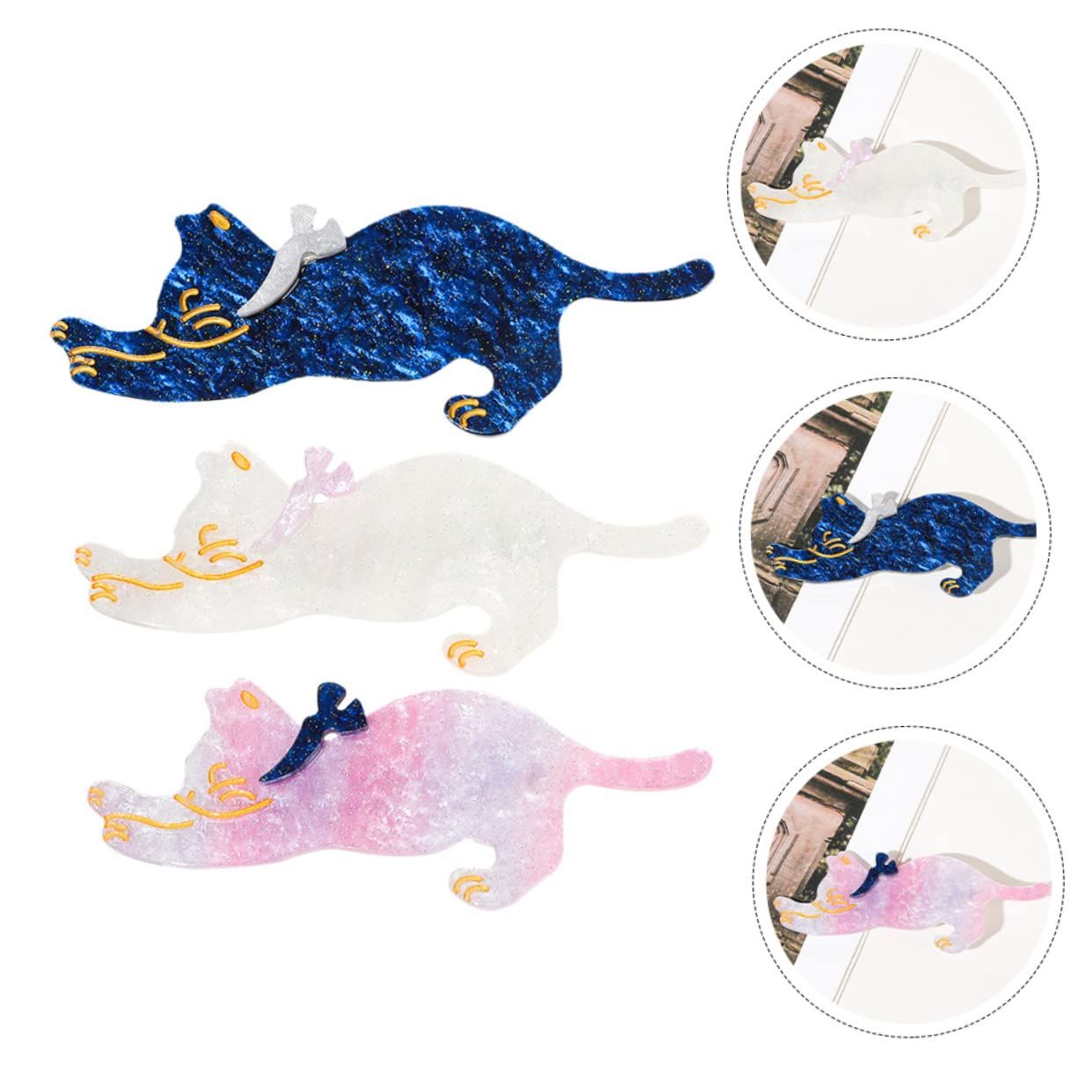 3pcs Cat Hairpin Hair Tools for Sweet Cat Hair Clips Hair Accessory for Cat view 2