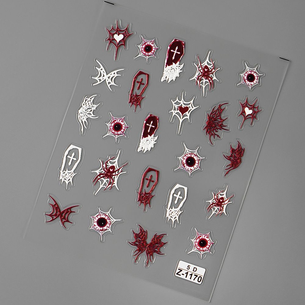 Halloween Theme Nail Art Stickers 5D Embossed Self-Adhesive Nail Decal view 5