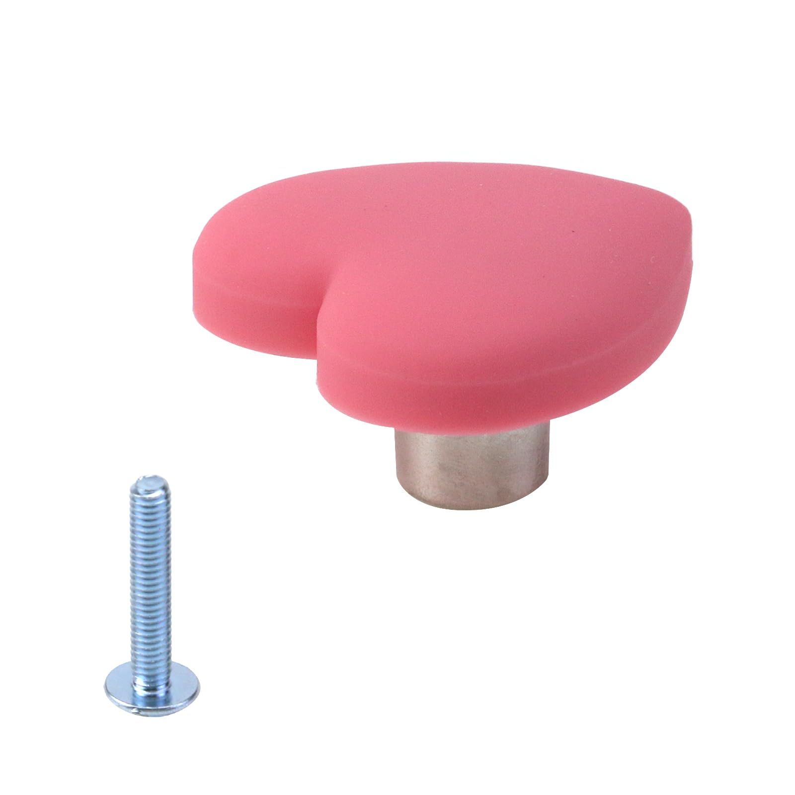 Tulead Heart Shape Cabinet Knobs Soft Rubber Cabinet Knobs Cute Drawer Pull view 3