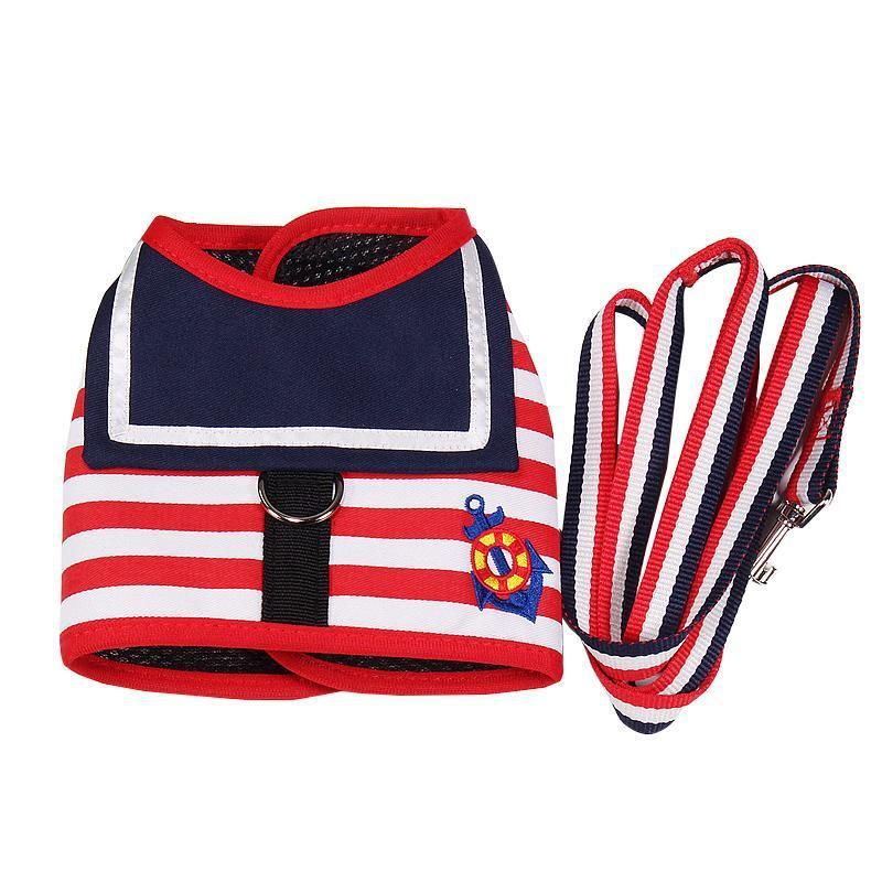 Soft Breathable Blue Dog Leash Set