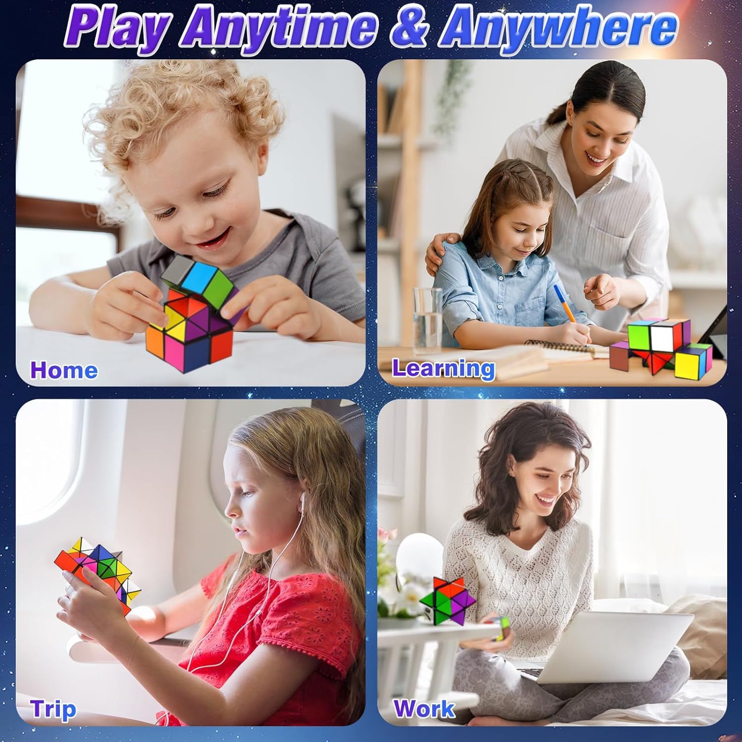 2 in 1 Combo Infinity Cube Toy Transforming Geometric Puzzle 3D Assembly view 5