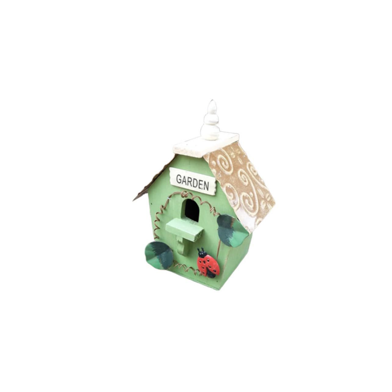 Bird House Model Wooden Adornment Pendant Outdoor Decor Birdcage Decor Out — image 1