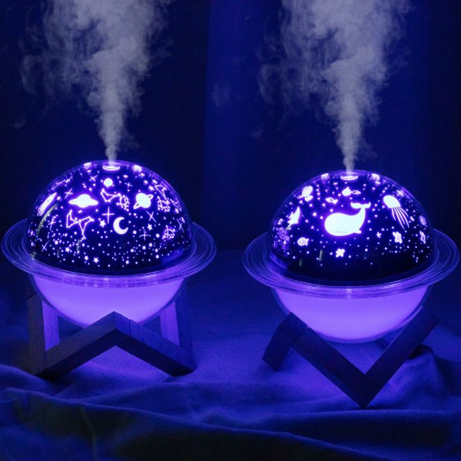 Cute Humidifier, Creative Colorful Atmosphere Night Light with Projection view 4