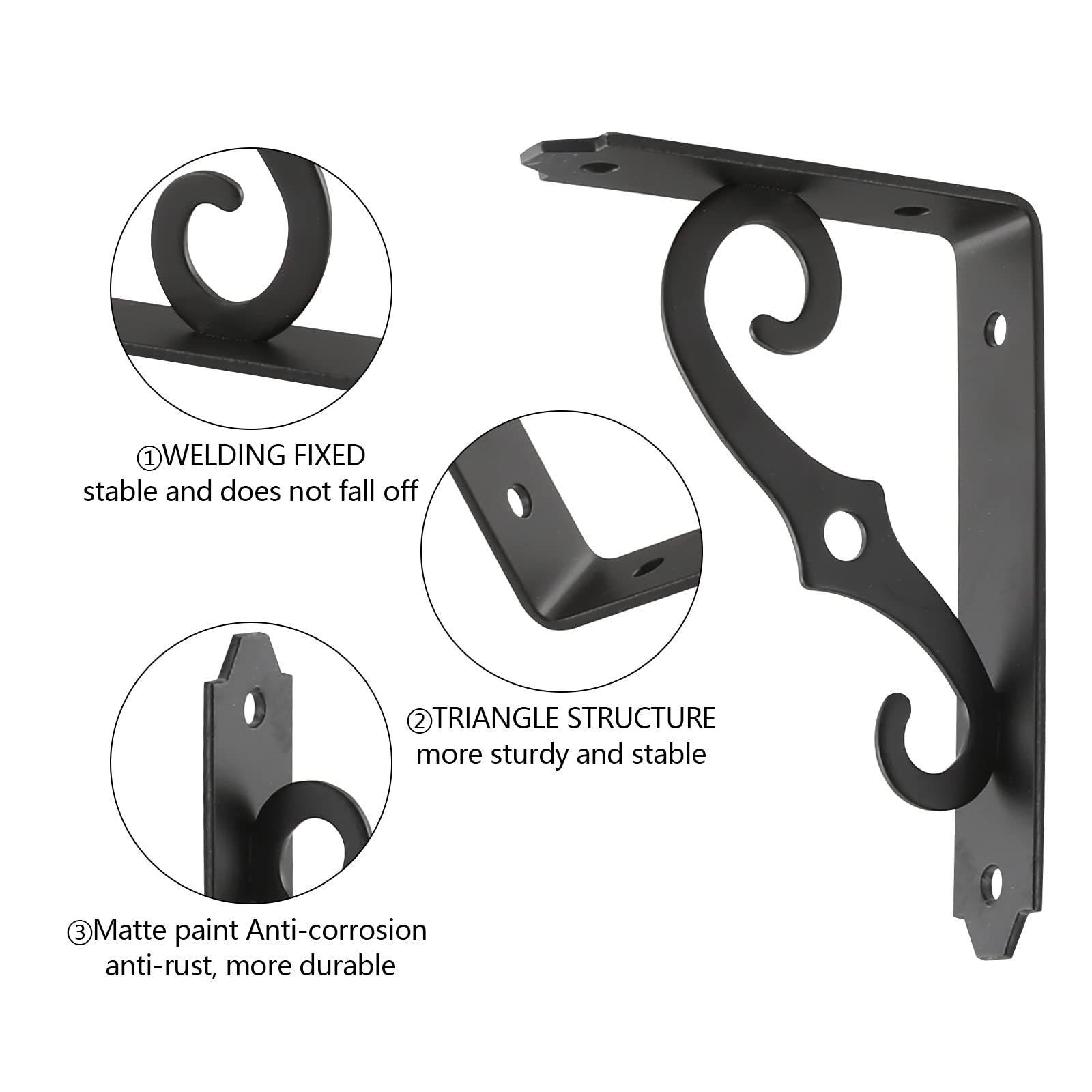 Decorative Shelf Brackets Wall Mounted Floating Shelf Bracket L Heavy Duty view 2