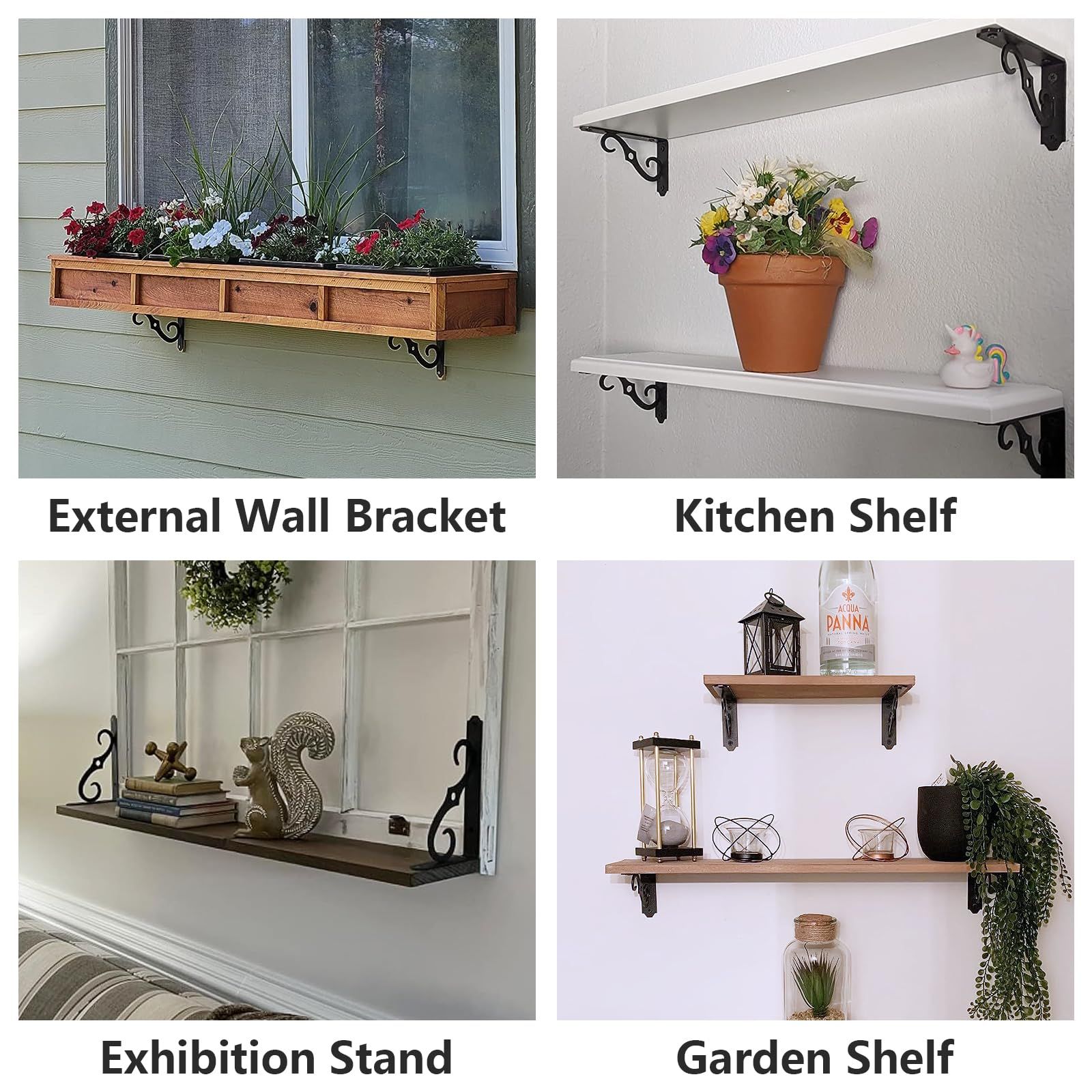 Decorative Shelf Brackets Wall Mounted Floating Shelf Bracket L Heavy Duty view 3