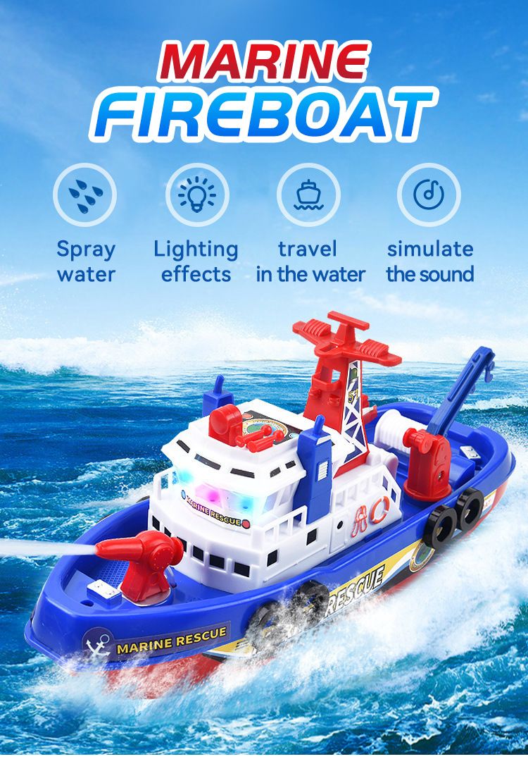Baby Bath Toys , Light Up Pool Bathtub Toy Boat with Water Sprinkler Bath Toys view 2