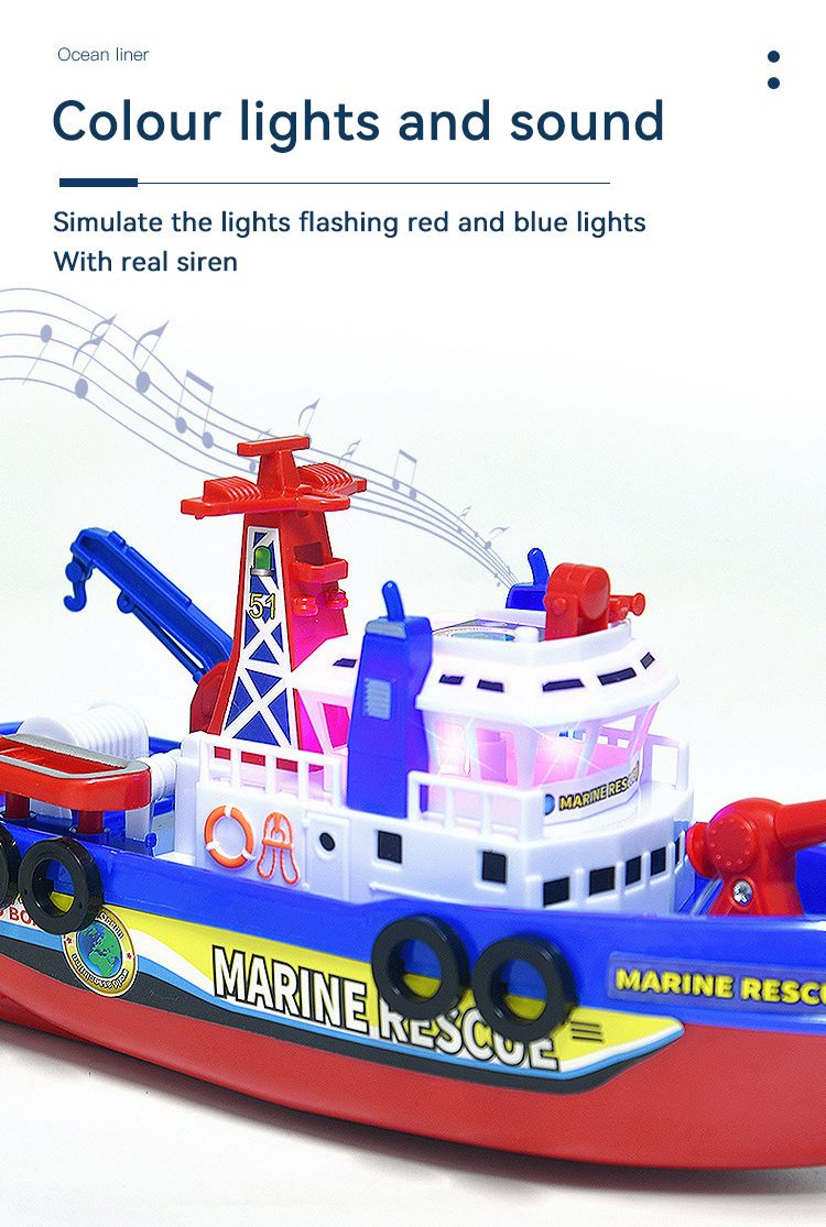 Baby Bath Toys , Light Up Pool Bathtub Toy Boat with Water Sprinkler Bath Toys view 3