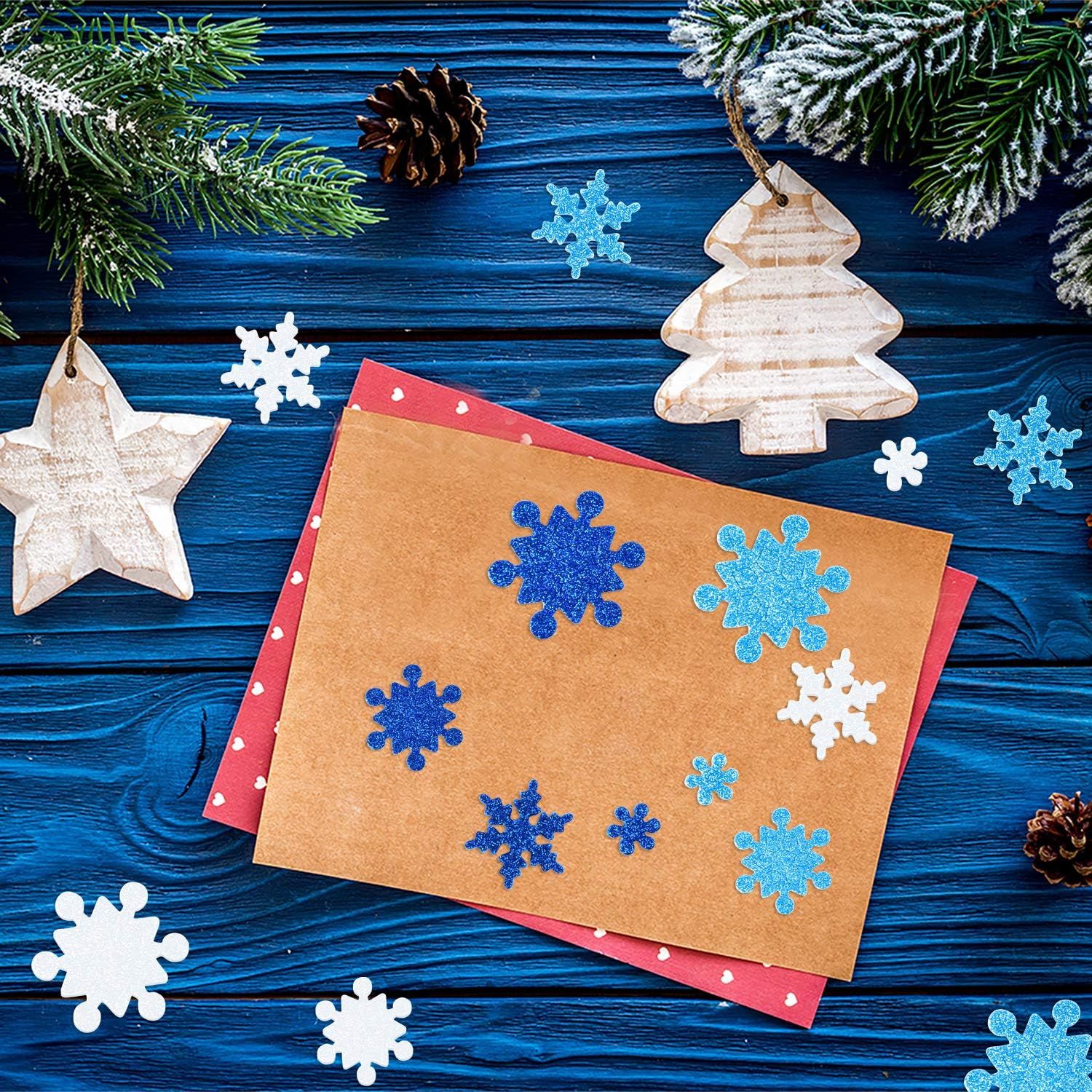 Snowflake Foam Stickers Self-Adhesive Snowflake Stickers Decals for Christmas view 5