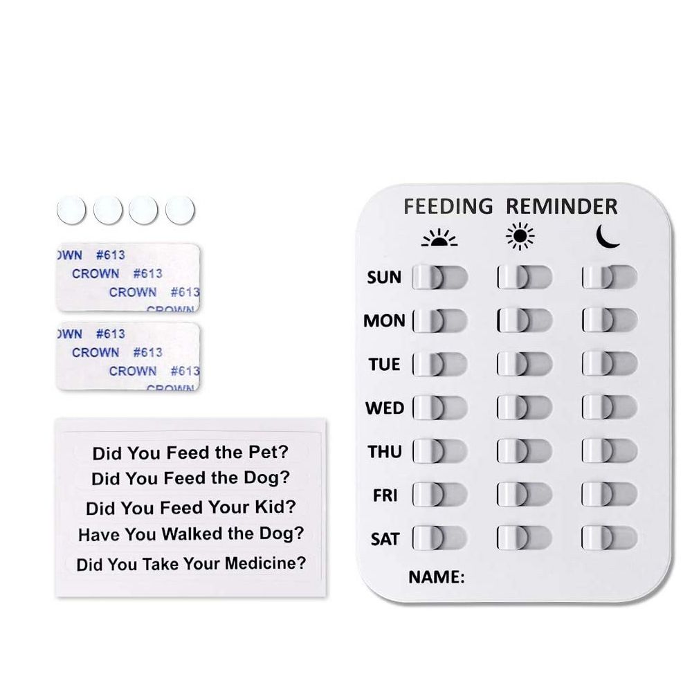 Dog Feeding Reminder Magnetic Reminder Sign Daily Indication Chart Easy to view 3