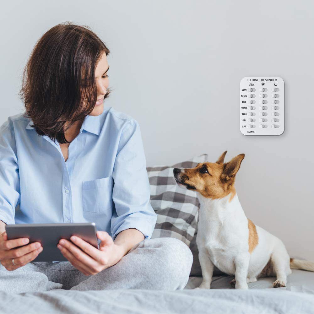Dog Feeding Reminder Magnetic Reminder Sign Daily Indication Chart Easy to view 4