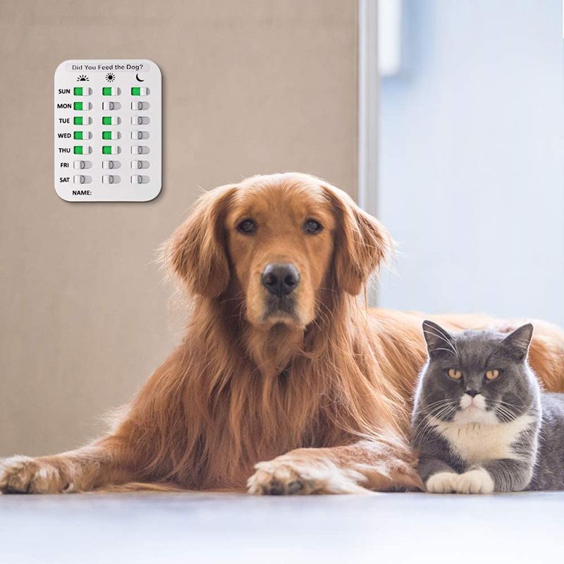 Dog Feeding Reminder Magnetic Reminder Sign Daily Indication Chart Easy to view 5