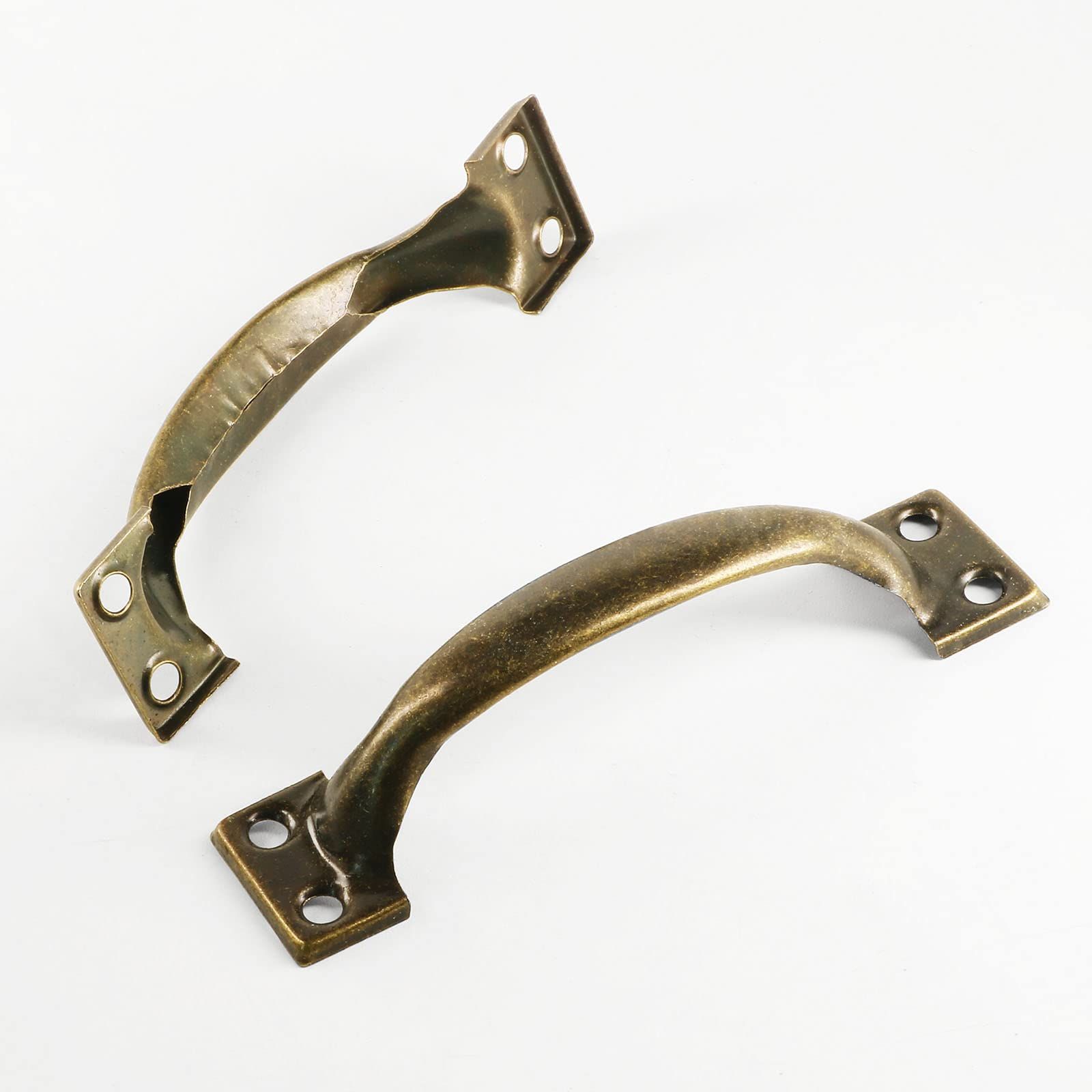 Cabinet Door Handles, Bronze Curved Gate Pulls, Vintage Drawer Pulls, Bow view 2