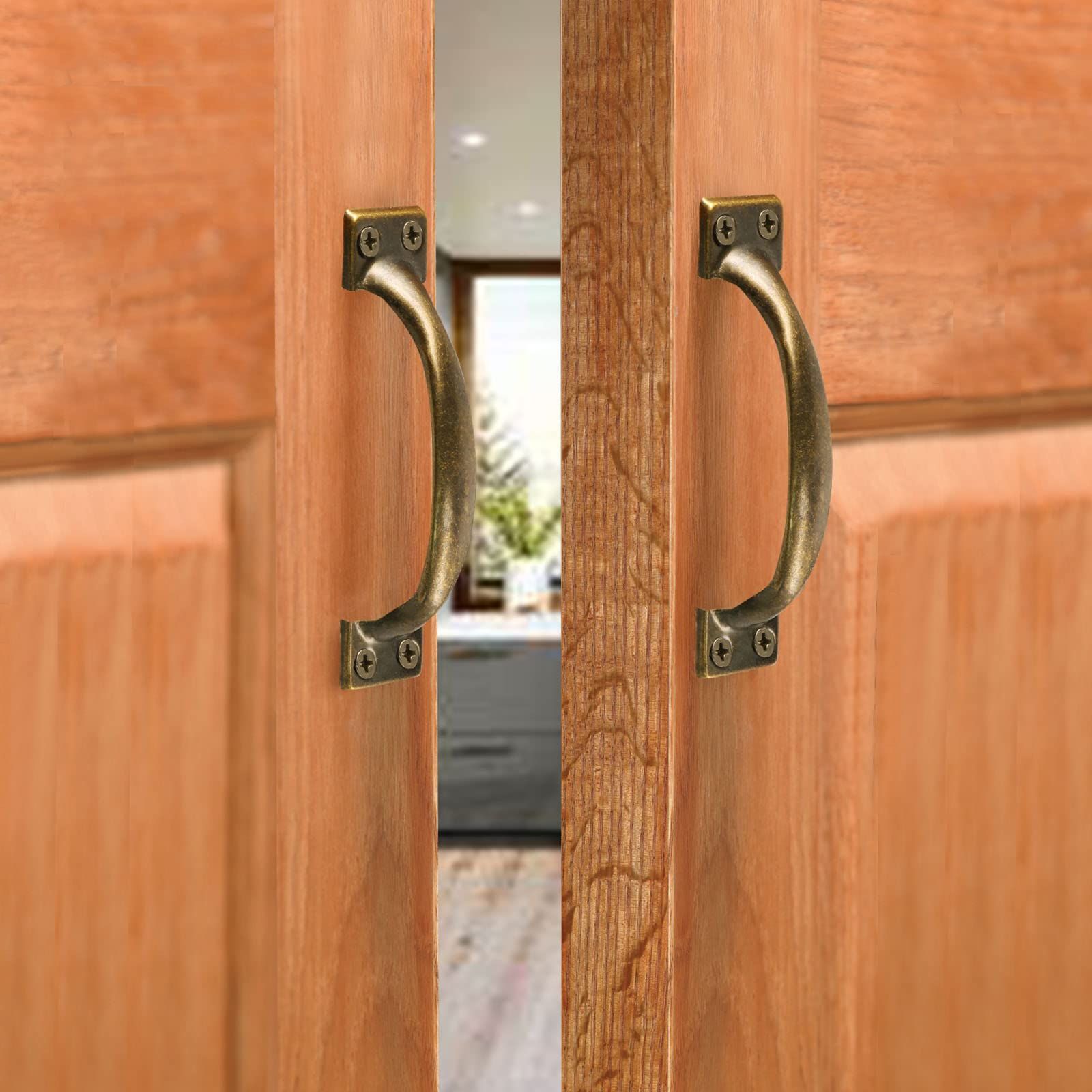 Cabinet Door Handles, Bronze Curved Gate Pulls, Vintage Drawer Pulls, Bow view 5