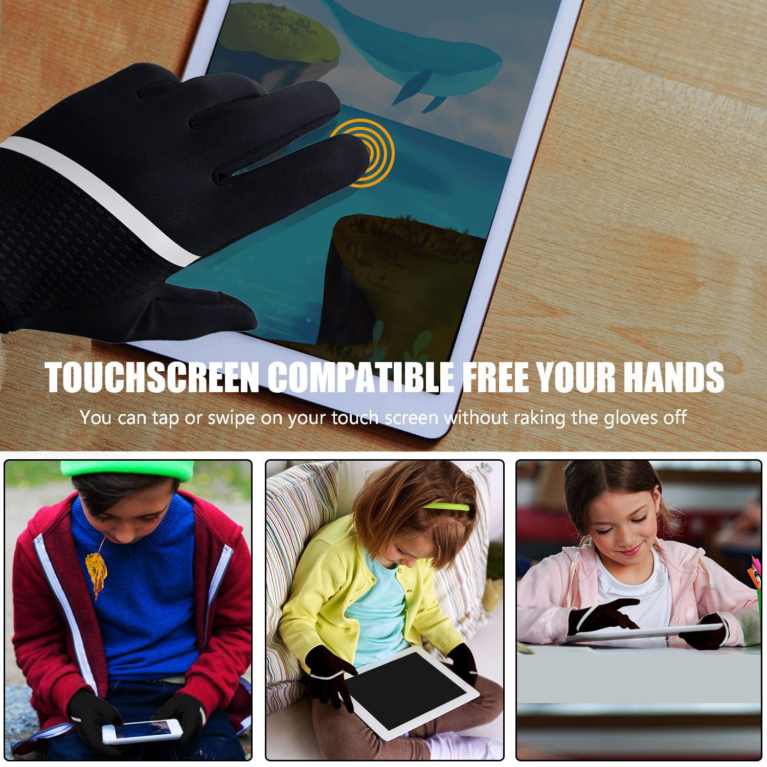 Gloves Touchscreen Gloves - Winter Warm Cold Weather Gloves Touch Screen view 3