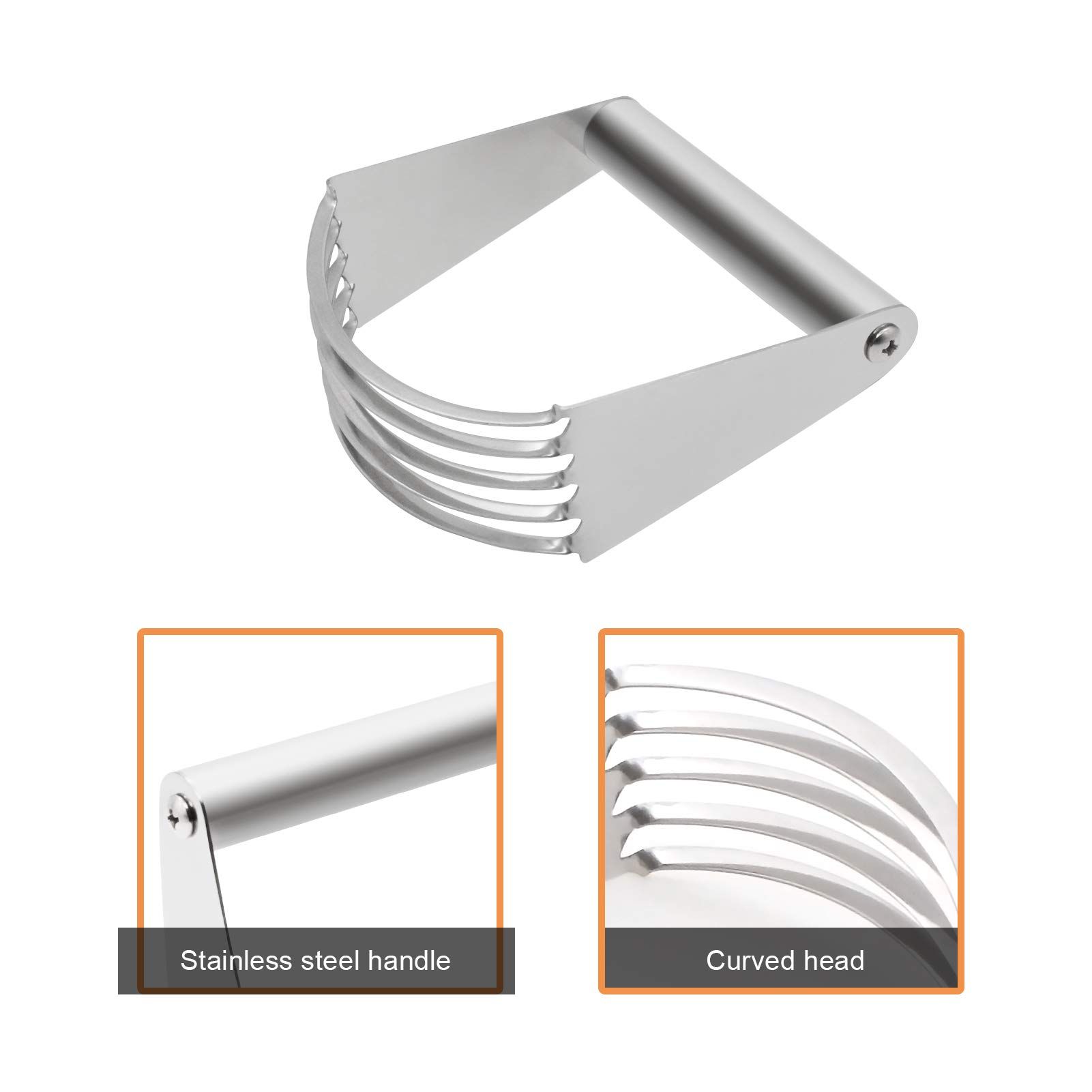 Dough Blender Stainless Steel Pastry Cutter Multipurpose Bench Scraper Great view 2