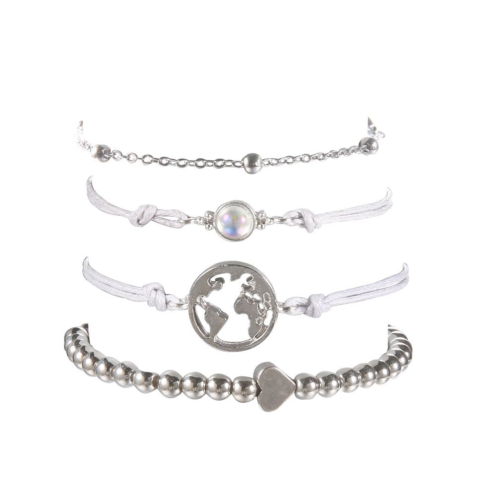 Layered Bracelets Set for Women Sequins Tassel Multiple Bracelet Assorted